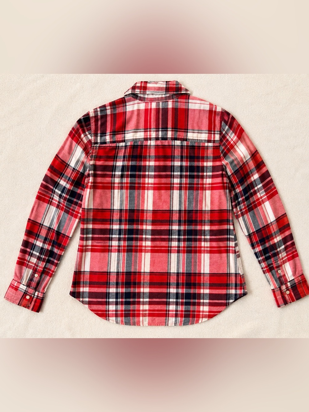Tommy Hilfiger Women’s S Petite Plaid Flannel Shirt Red 100% Cotton Button Up - Picture 10 of 10